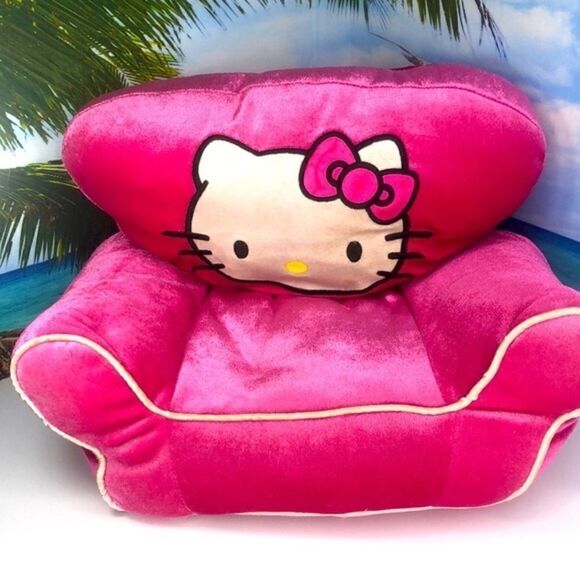 HOST PICK‼️HELLO KITTY Build-A-Bear Workshop Bright Pink Chair Pillow Ages 3+ - Picture 1 of 7